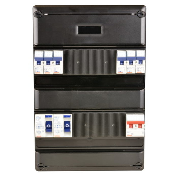 Gewiss groepenkast 6X16A 2x aardlekschakelaar + hoofdschadelaar 2P 1Fase