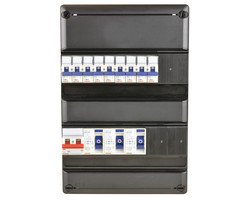 Gewiss groepenkast 9X16A 3x aardlekschakelaar + hoofdschakelaar 2P 1Fase