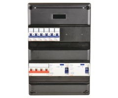 Gewiss groepenkast 6X16A 2x aardlekschakelaar 4P + hoofdschakelaar 4P 3Fase