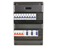 Gewiss groepenkast 9X16A 3aardlekschakelaar 2P + hoofdschakelaar 4P 3Fase