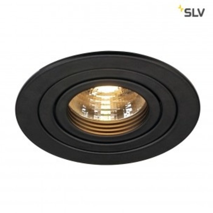 SLV SLV inbouwspot rond kantelbaar zwart Ø93mm (1007375)