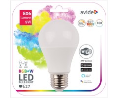 Avide Avide Smart LED Globe A60 E27 9W RGB+W WIFI APP Control
