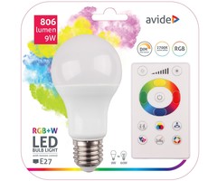 Avide Avide Smart LED Globe A60 9W RGB+W 2700K + afstandsbediening