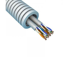 Preflex flexibele buis 20mm met 2x UTP CAT.6 kabel 100 meter grijs