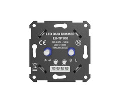 Ratio LED DUO dimmer 2x 5-100W inbouw inclusief afdekraam