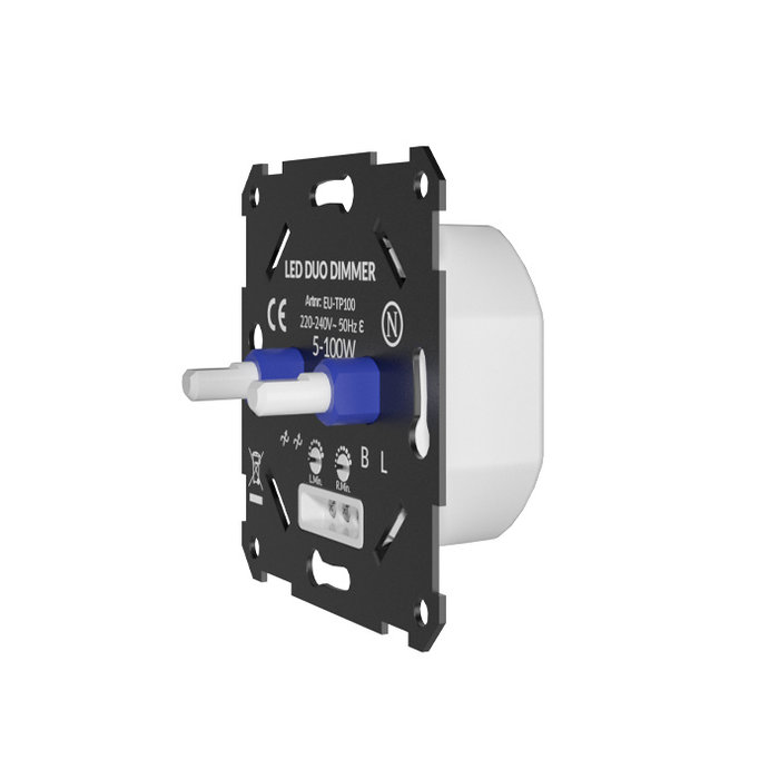 Ratio LED DUO dimmer 2x 5-100W inbouw inclusief afdekraam