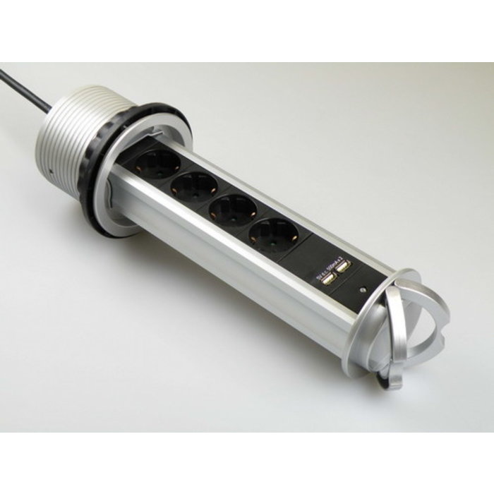 VB Extend VB 61075 Stekkerdoos voor Inbouw in Tafelblad + 2 x USB