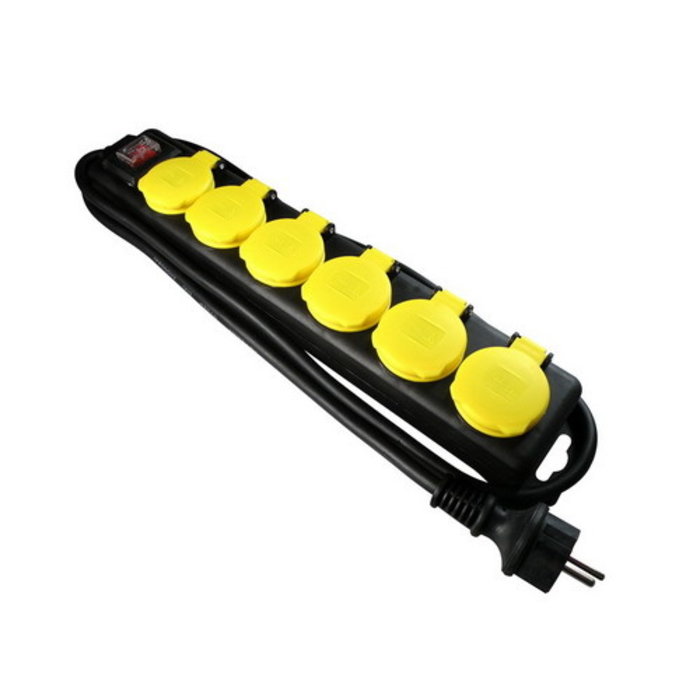 VB Extend Tafelcontactdoos prof 6V RA + klep 1,5 meter 3x1.5mm H07RN-F IP44