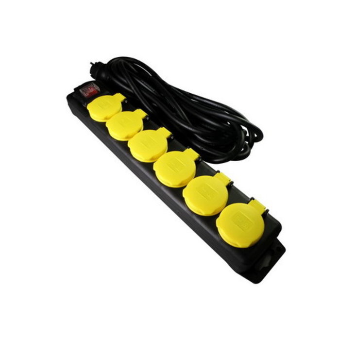 VB Extend Tafelcontactdoos prof 6V RA + klep 5 meter 3x1.5mm H07RN-F IP44