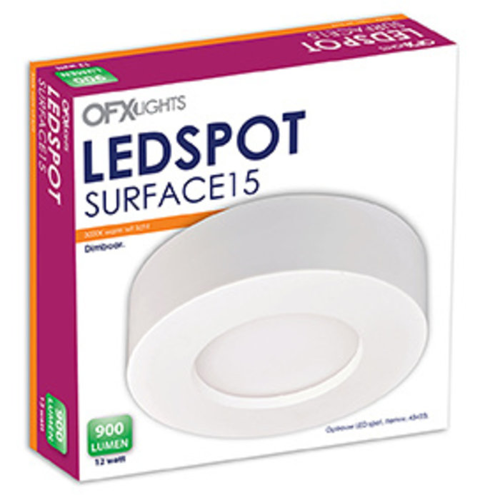OFXlights LEDspot Surface 22 opbouw 20W 3000K Dimbaar Ø177mm