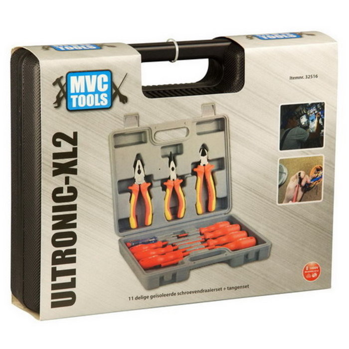 MVC Tools MVC Tools Gereedschapset 11-delig + kniptang + koffer - 32516
