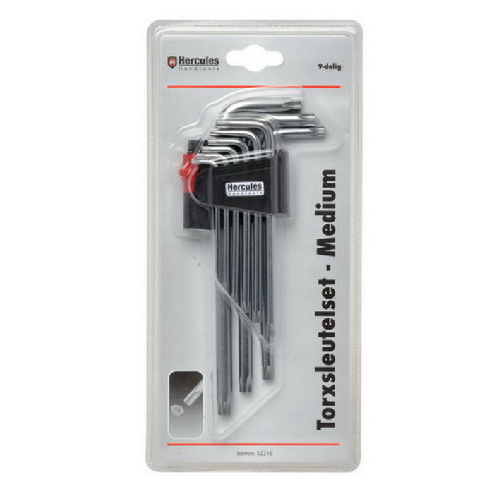 Hercules Hercules TORX sleutel set 9delig in blister - 32216
