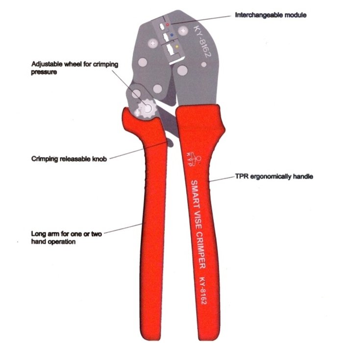 Adler Krimptang tbv kabelschoen 1,5 - 6mm RBG - 59384
