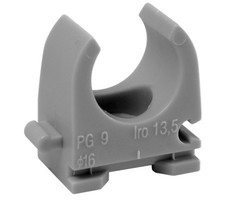 Klemzadel donker grijs 19mm 100 stuks