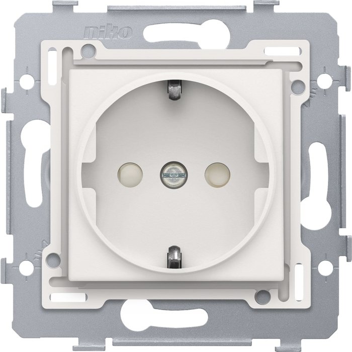 Niko Niko Wandcontactdoos inbouw ra 1V kindveilig wit - 101-66915