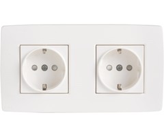 Niko Niko Wandcontactdoos inbouw ra 2V kindveilig wit - 101-67940