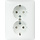 Niko Switches & Sockets Dubbel Stopcontact met randaarde en beschermingsafsluiters, verticaal, - 101-67865