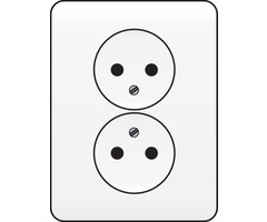 Niko Niko 2-voudige wandcontactdoos zonder randaarde wit - 101-67410