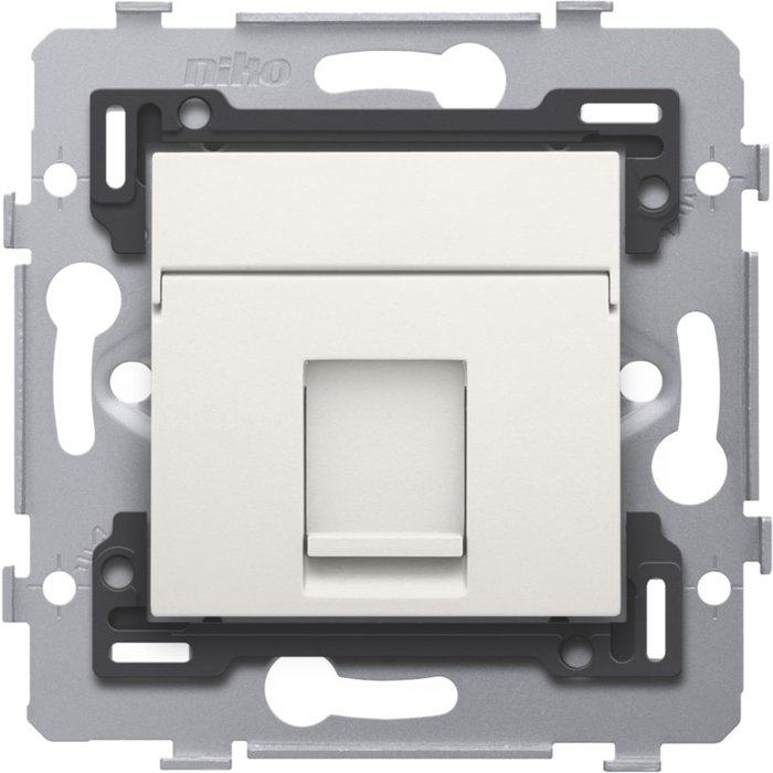 Niko Centraalplaat jack plug basiselement RJ45 Cat5E 1V UTP kunststof wit - 101-79251