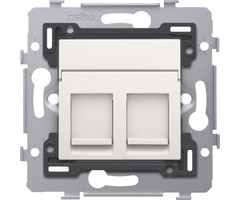 Niko Centraalplaat jack plug basiselement RJ45 Cat5E 2V UTP kunststof wit - 101-75251
