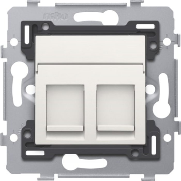 Niko Centraalplaat jack plug basiselement RJ45 Cat5E 2V UTP kunststof wit - 101-75251