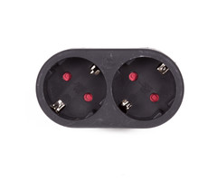 Benson Benson Stopcontactsplitter duo verloop zwart horizontaal + randaarde