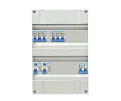 Gacia Groepenkast 6xB16A + 2xAardlekschakelaar 2P 30mA + hoofschakelaar 2P