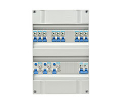 Gacia Groepenkast 9xB16A + 3xAardlekschakelaar 2P 30mA + hoofschakelaar 2P