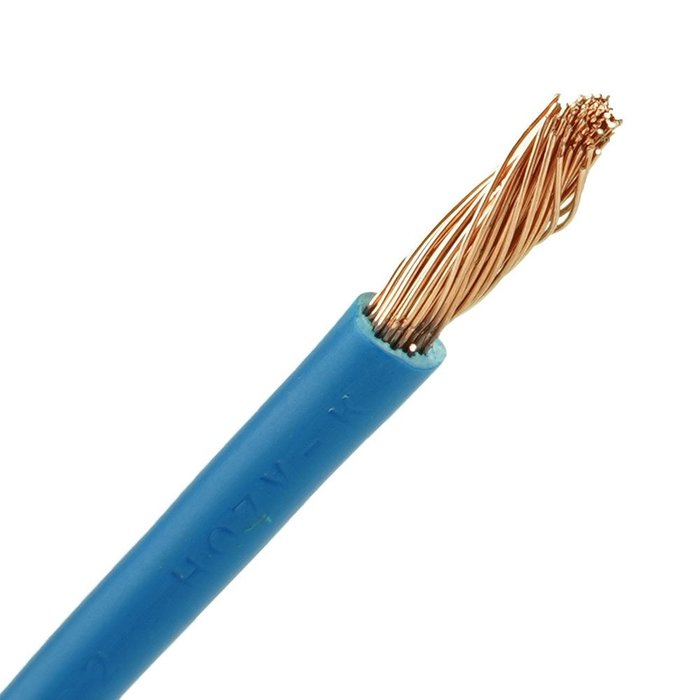 H07V2-K Montagesnoer 6mm2 Blauw  rol 2 meter
