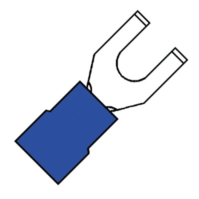 Klemko Lip vorkkabelschoen 1.5-2.5mm² M4 blauw - 100625 100 stuks