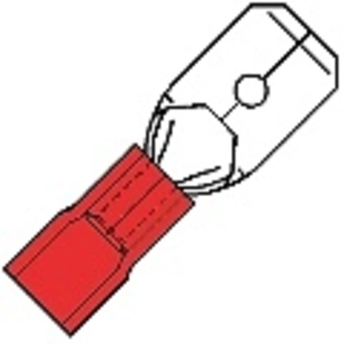 Klemko Kabelschoen vlaksteker 0.5-1.5mm² rood - 100110 100 stuks