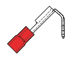 Klemko Kabelschoen vlakstekerhuls tab 0.5-1.5mm² rood - 100120 100 stuks