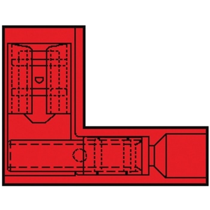 Klemko Kabelschoen vlakstekerhuls  haaks 0.5-1.5mm² rood - 156146 100 stuks