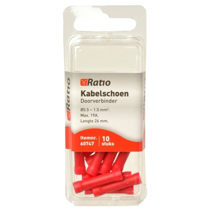 Ratio Kabelschoen stootverbinder 0,5-1,5mm² - 10st in blister