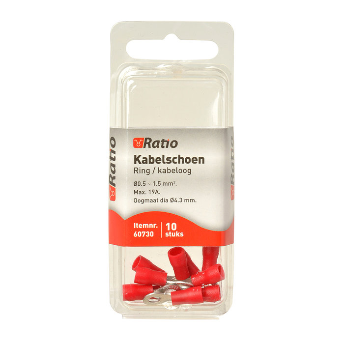 Ratio Kabelschoen oog 4mm 0,5-1,5mm² - 10st in blister