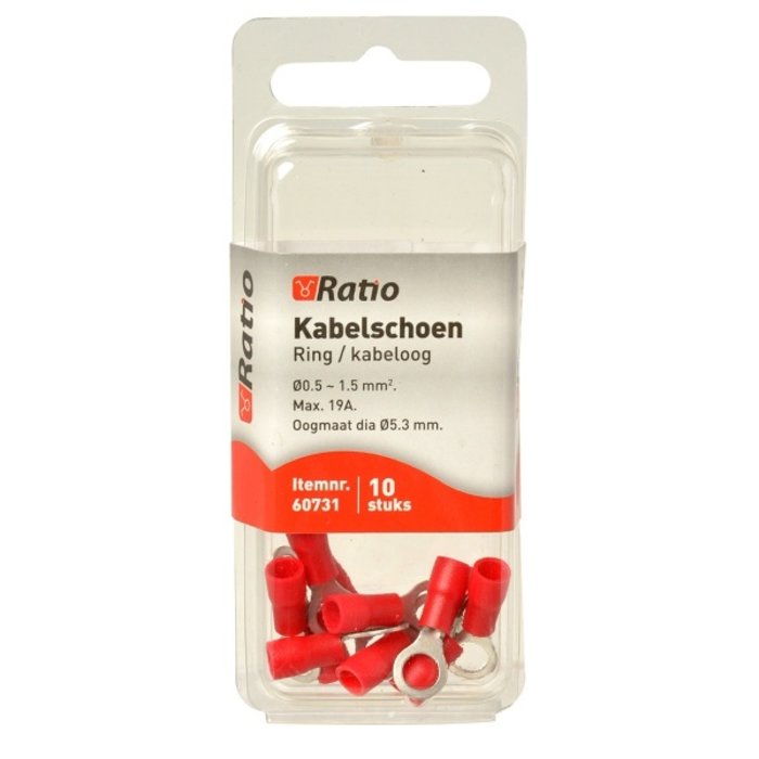 Ratio Kabelschoen oog 5mm 0,5-1,5mm² - 10st in blister