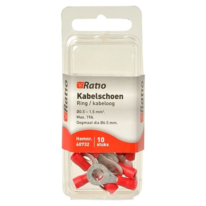 Ratio Kabelschoen oog 6mm 0,5-1,5mm² - 10st in blister
