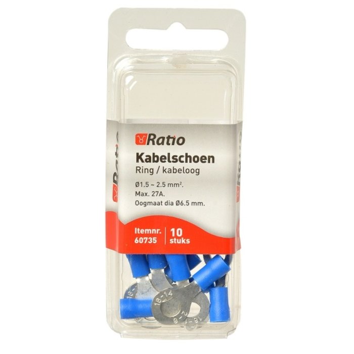 Ratio Kabelschoen oog 6mm 1,5-2,5mm² - 10st in blister