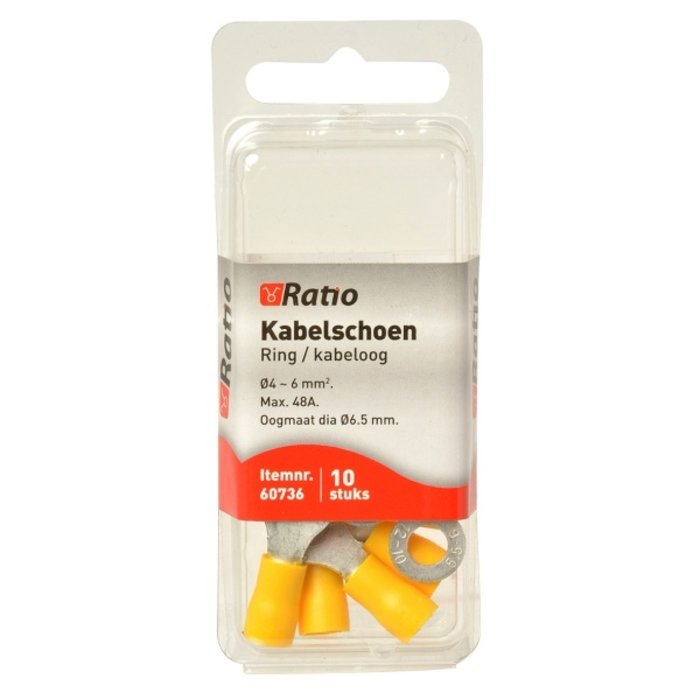 Ratio Kabelschoen oog 4mm 4-6mm² - 10st in blister