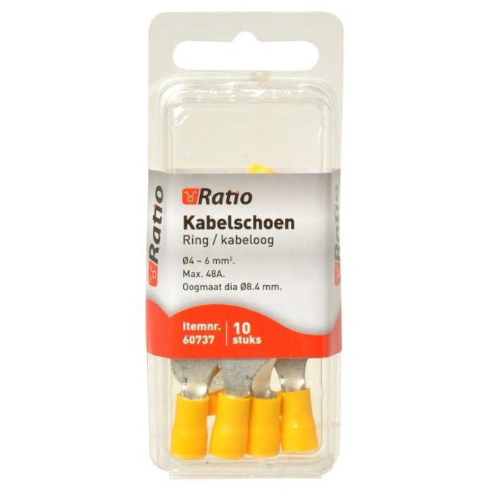 Ratio Kabelschoen oog 8mm 4-6mm² - 10st in blister