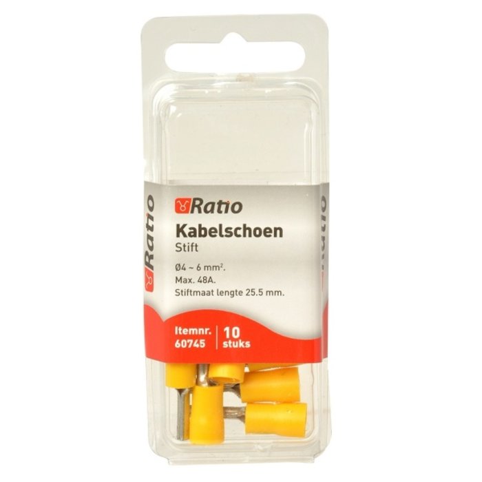 Ratio Kabelschoen pen 13mm 4-6mm² - 10st in blister