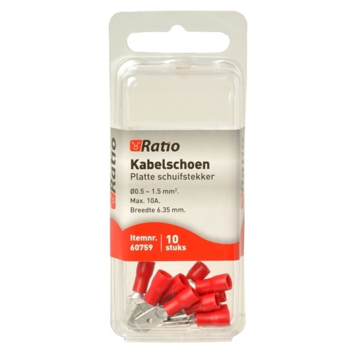 Ratio Kabelschoen contra vlakstekker 0,5-1,5mm² 10st op blister