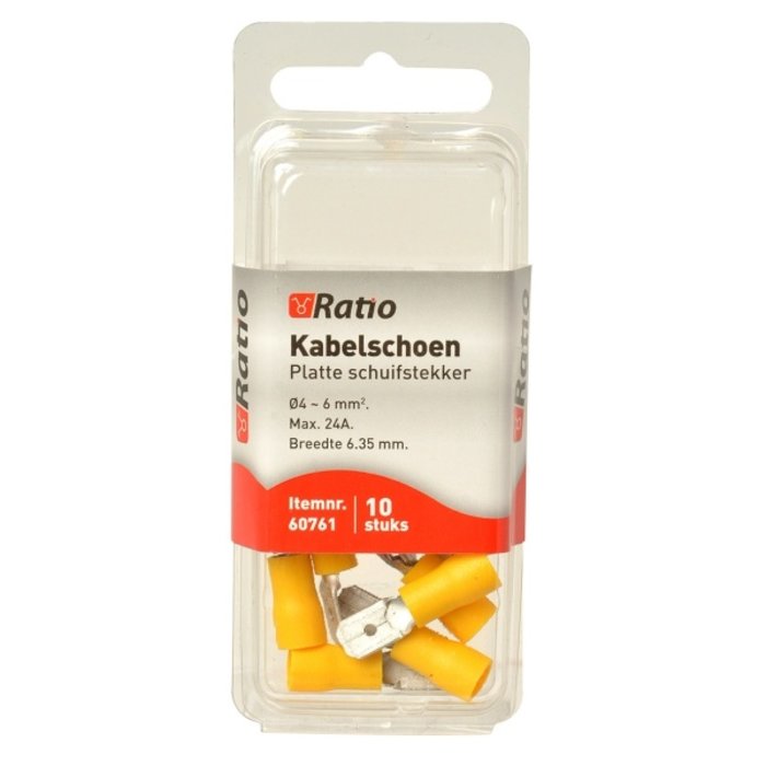 Ratio Kabelschoen contra vlakstekker 4-6mm² 10st op blister