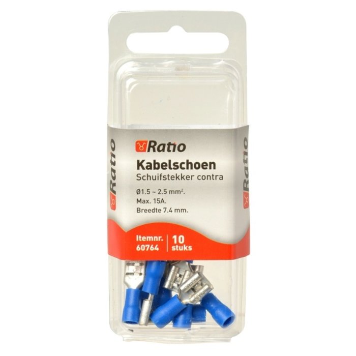 Ratio Kabelschoen contra vlakstekker 1,5-2,5mm² 10st op blister