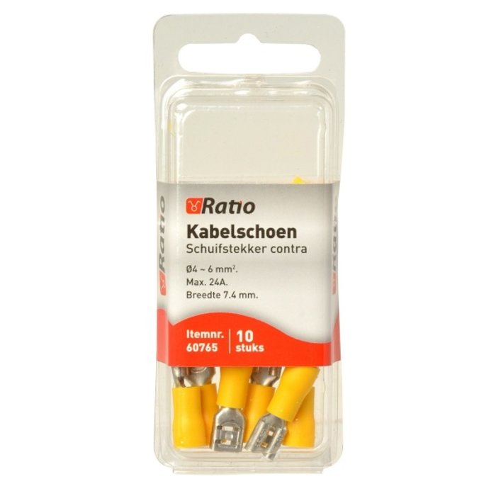 Ratio Kabelschoen contra vlakstekker 4-6mm² 10st op blister