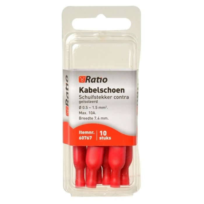 Ratio Kabelschoen contra vlakstekker 0,5-1,5mm² 10st op blister
