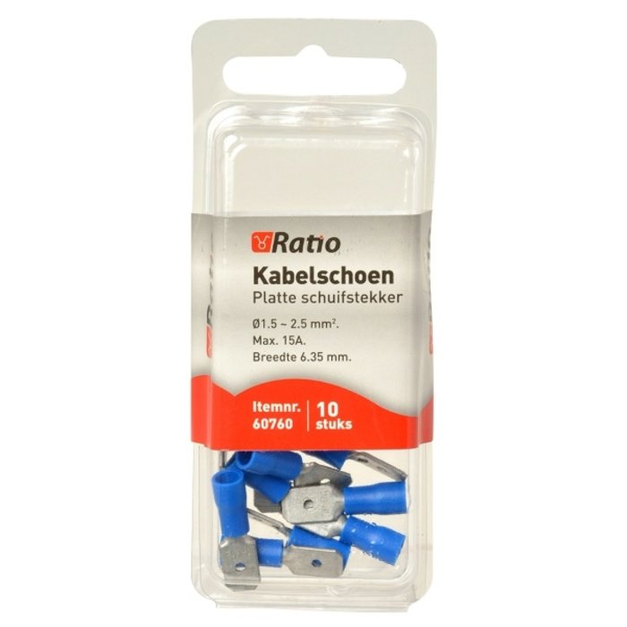 Ratio Kabelschoen contra vlakstekker 1,5-2,5mm² 10st op blister