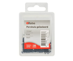 Ratio Adereindhuls geisoleerd 1,5mm² (zwart) 100 stuks