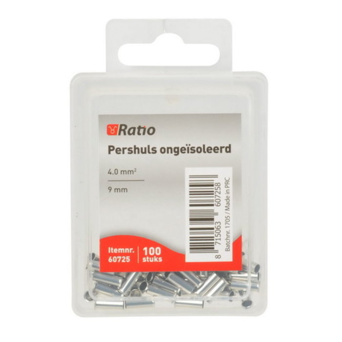 Ratio Adereindhuls ongeïsoleerd 4mm² - 100 stuks