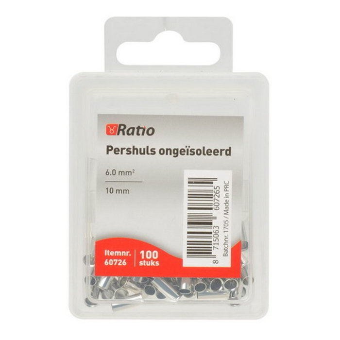 Ratio Adereindhuls ongeïsoleerd 6mm² - 100 stuks